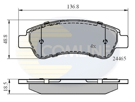 Diskinių stabdžių trinkelių rinkinys COMLINE CBP01604