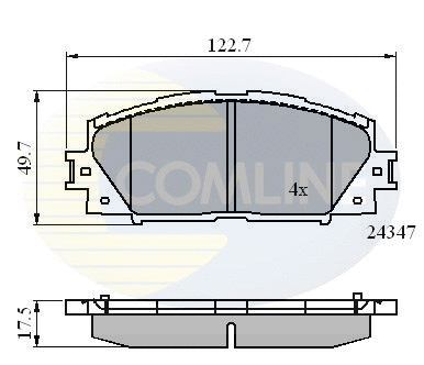Diskinių stabdžių trinkelių rinkinys COMLINE CBP01612