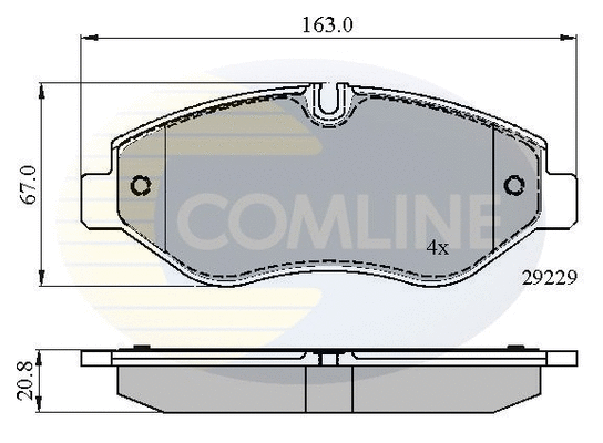 Diskinių stabdžių trinkelių rinkinys COMLINE CBP01616