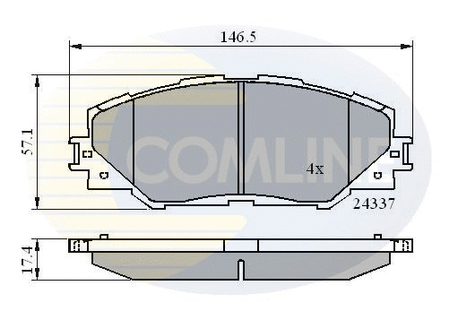 Diskinių stabdžių trinkelių rinkinys COMLINE CBP01625