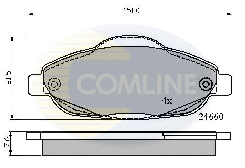 Diskinių stabdžių trinkelių rinkinys COMLINE CBP01765