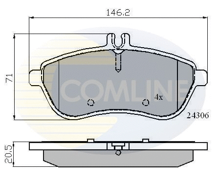 Diskinių stabdžių trinkelių rinkinys COMLINE CBP01786