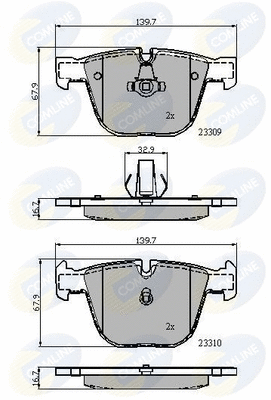 Diskinių stabdžių trinkelių rinkinys COMLINE CBP01794