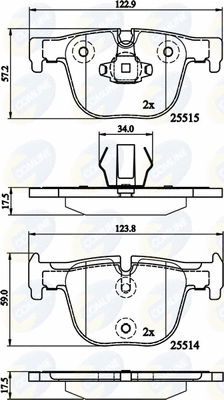 Diskinių stabdžių trinkelių rinkinys COMLINE CBP02147