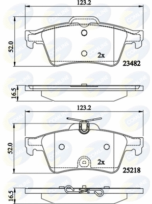Diskinių stabdžių trinkelių rinkinys COMLINE CBP02198
