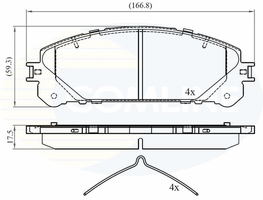 Diskinių stabdžių trinkelių rinkinys COMLINE CBP02267