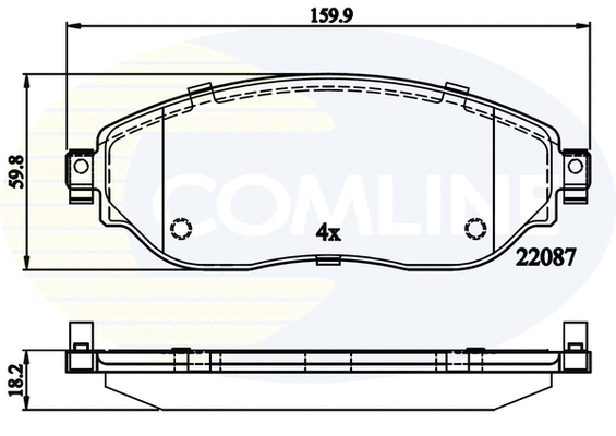 Diskinių stabdžių trinkelių rinkinys COMLINE CBP02285