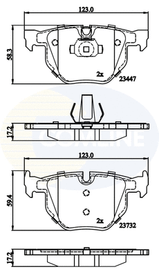 Diskinių stabdžių trinkelių rinkinys COMLINE CBP02295