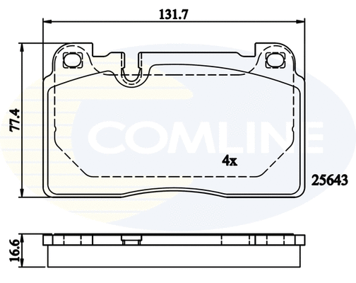 Diskinių stabdžių trinkelių rinkinys COMLINE CBP02302