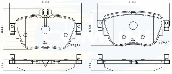 Diskinių stabdžių trinkelių rinkinys COMLINE CBP02366