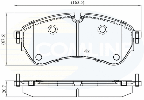 Diskinių stabdžių trinkelių rinkinys COMLINE CBP02388