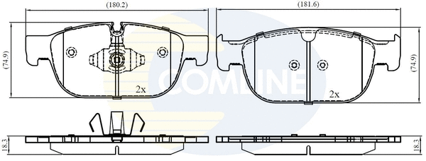 Diskinių stabdžių trinkelių rinkinys COMLINE CBP02399