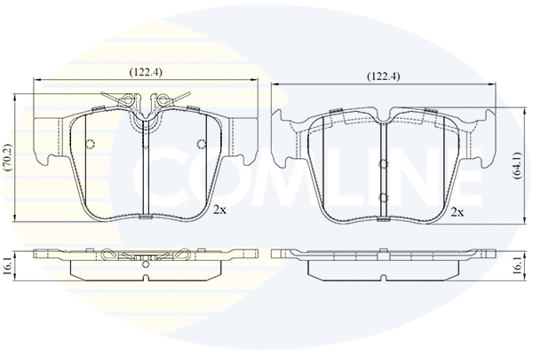 Diskinių stabdžių trinkelių rinkinys COMLINE CBP02641
