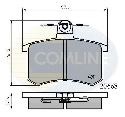 Diskinių stabdžių trinkelių rinkinys COMLINE CBP0558