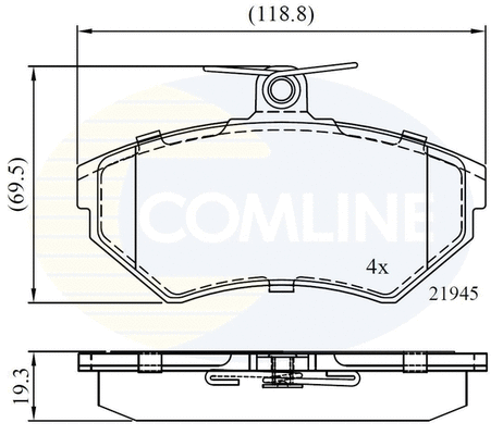 Diskinių stabdžių trinkelių rinkinys COMLINE CBP0736