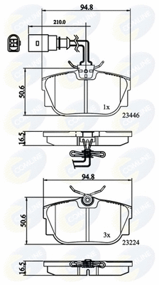 Diskinių stabdžių trinkelių rinkinys COMLINE CBP11151