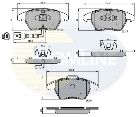 Diskinių stabdžių trinkelių rinkinys COMLINE CBP11224