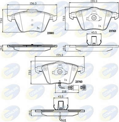 Diskinių stabdžių trinkelių rinkinys COMLINE CBP11752