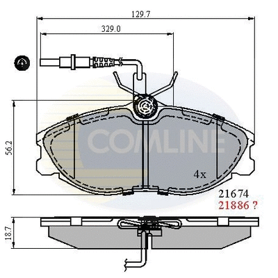 Diskinių stabdžių trinkelių rinkinys COMLINE CBP1340