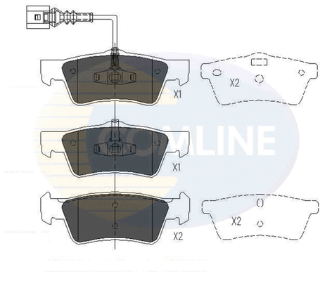 Diskinių stabdžių trinkelių rinkinys COMLINE CBP16062