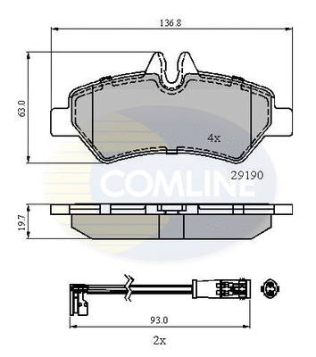 Diskinių stabdžių trinkelių rinkinys COMLINE CBP21556