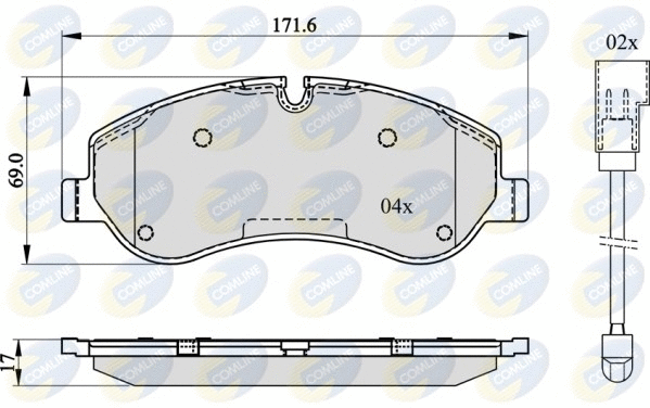 Diskinių stabdžių trinkelių rinkinys COMLINE CBP22142