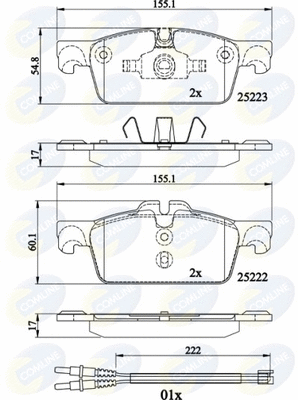 Diskinių stabdžių trinkelių rinkinys COMLINE CBP22195