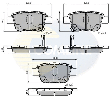 Diskinių stabdžių trinkelių rinkinys COMLINE CBP31141