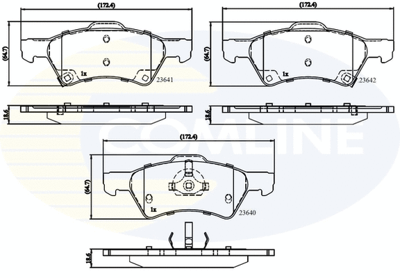 Diskinių stabdžių trinkelių rinkinys COMLINE CBP31163