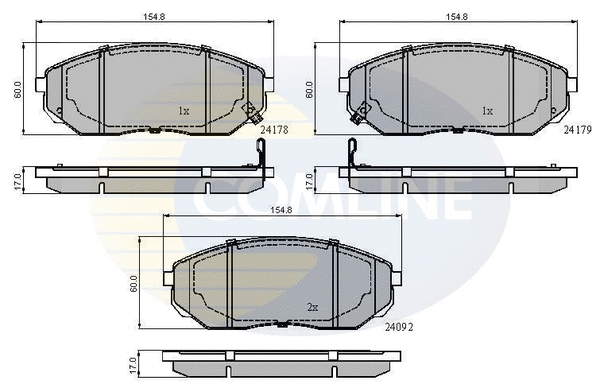 Diskinių stabdžių trinkelių rinkinys COMLINE CBP31178