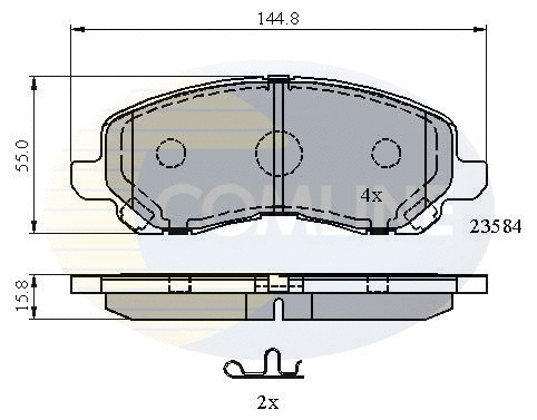 Diskinių stabdžių trinkelių rinkinys COMLINE CBP31256