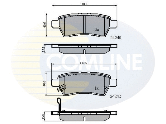 Diskinių stabdžių trinkelių rinkinys COMLINE CBP31518