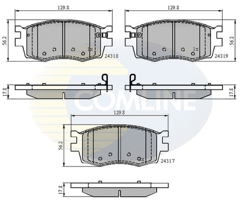 Diskinių stabdžių trinkelių rinkinys COMLINE CBP31519