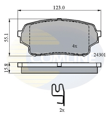 Diskinių stabdžių trinkelių rinkinys COMLINE CBP31523