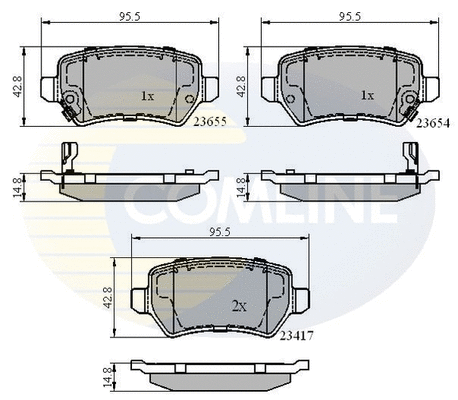 Diskinių stabdžių trinkelių rinkinys COMLINE CBP31551