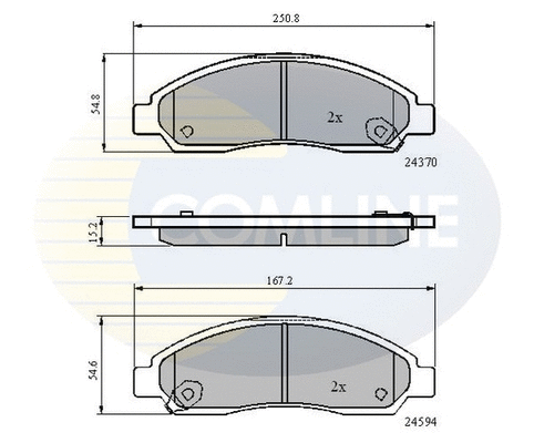 Diskinių stabdžių trinkelių rinkinys COMLINE CBP31573