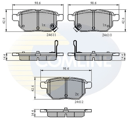 Diskinių stabdžių trinkelių rinkinys COMLINE CBP31579