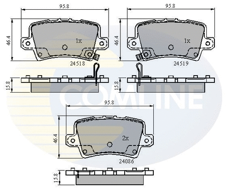 Diskinių stabdžių trinkelių rinkinys COMLINE CBP31587