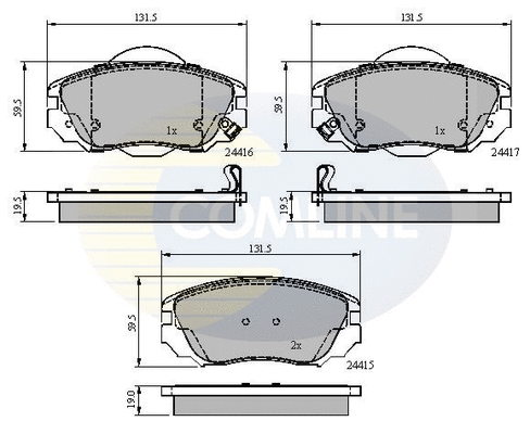 Diskinių stabdžių trinkelių rinkinys COMLINE CBP31679