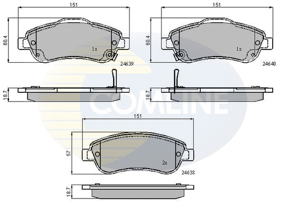 Diskinių stabdžių trinkelių rinkinys COMLINE CBP31705