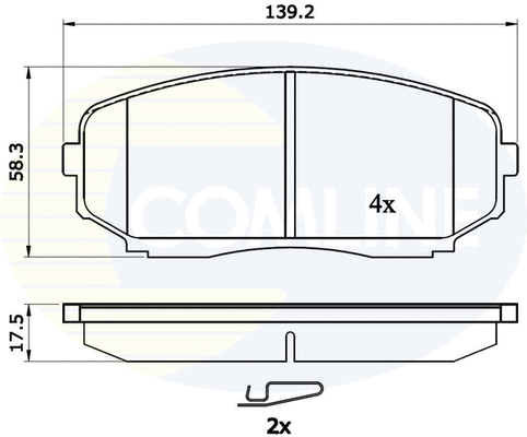 Diskinių stabdžių trinkelių rinkinys COMLINE CBP31724