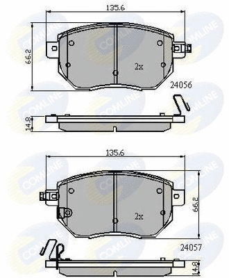 Diskinių stabdžių trinkelių rinkinys COMLINE CBP31745