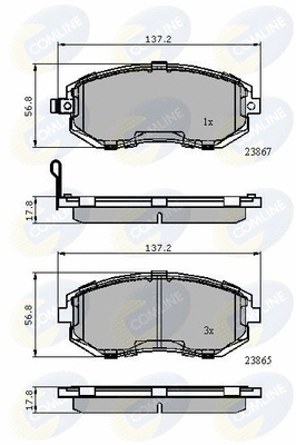 Diskinių stabdžių trinkelių rinkinys COMLINE CBP31760