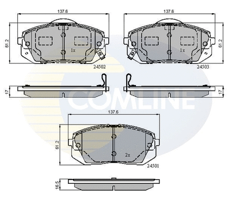 Diskinių stabdžių trinkelių rinkinys COMLINE CBP31768