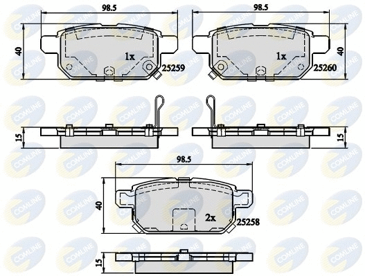 Diskinių stabdžių trinkelių rinkinys COMLINE CBP32128
