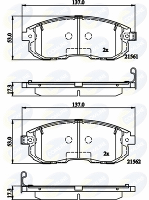 Diskinių stabdžių trinkelių rinkinys COMLINE CBP32202