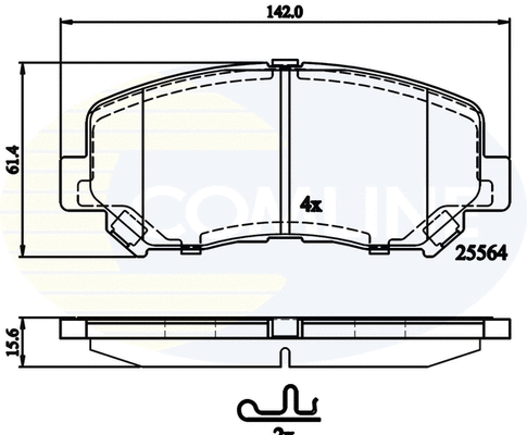 Diskinių stabdžių trinkelių rinkinys COMLINE CBP32252