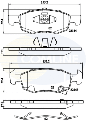 Diskinių stabdžių trinkelių rinkinys COMLINE CBP32301