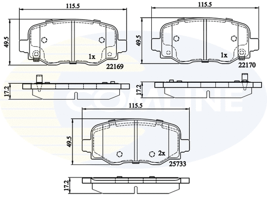 Diskinių stabdžių trinkelių rinkinys COMLINE CBP32303