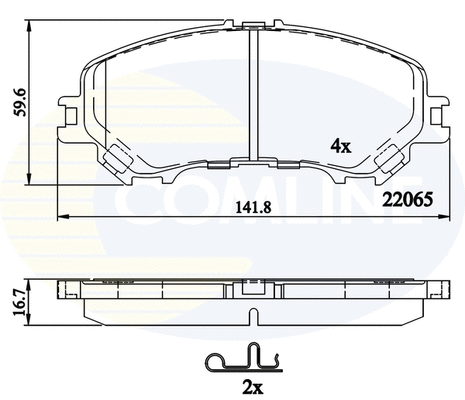 Diskinių stabdžių trinkelių rinkinys COMLINE CBP32304